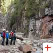 Quartz porphyry wall at the end of the Bletterbach Gorge | Courtesy of: Geoparc Bletterbach